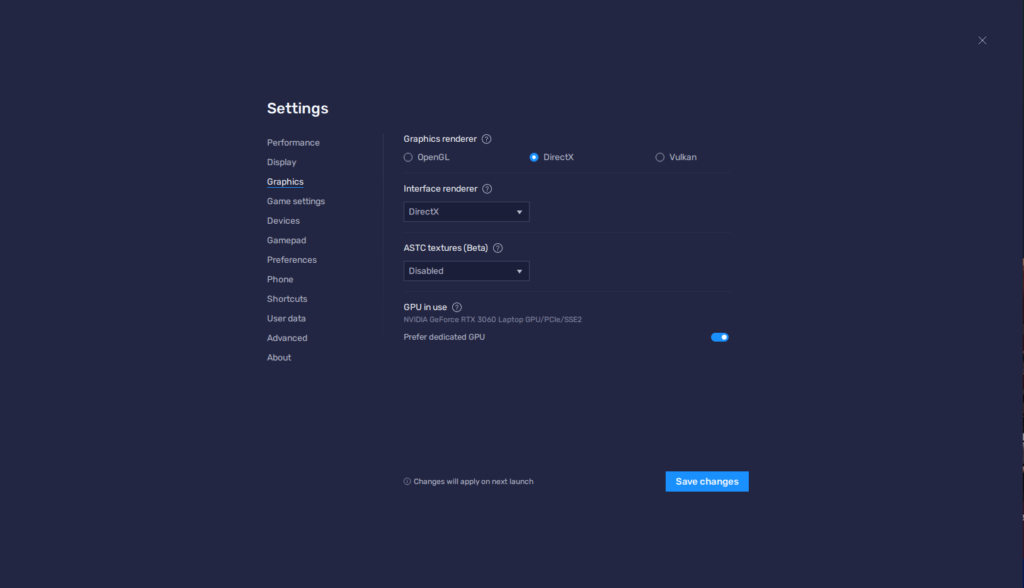 bluestacks graphics settings for gaming