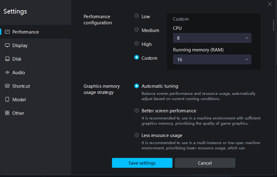 mumu emulator best graphics settings for gaming