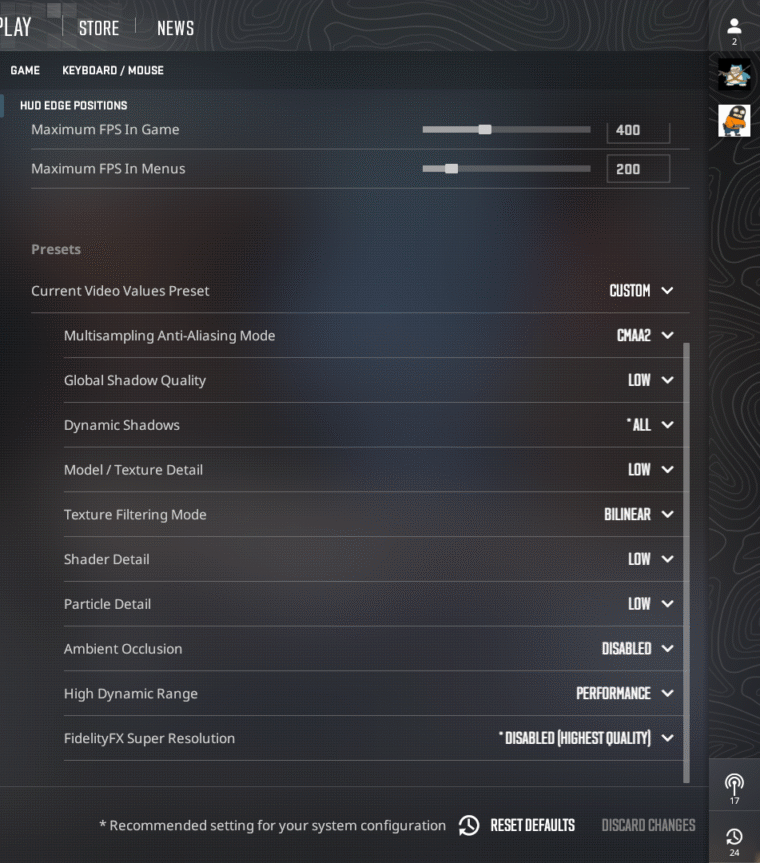 CS 2 best settings for max FPS & lag free gaming